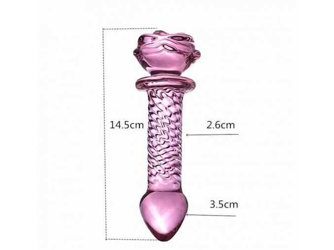 LOLO anální kolík s růžičkou skleněný růžový