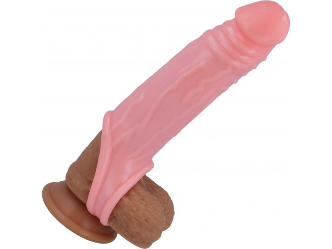 LOLO návlek na penis s kroužkem na varlata růžový