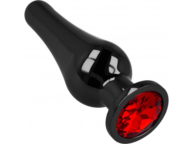 LOLO černý tvarovaný anální kolík s červeným diamantem