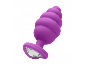 LOLO tvarovaný anální kolík silikonový fialový - 3 cm