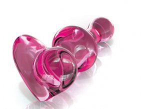 LOLO anální kolík skleněný růžový srdce