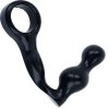 LOLO anální kolík s kroužkem na penis černý - průměr 4 cm
