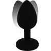 LOLO silikonový anální kolík s černým diamantem černý