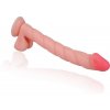 LOLO dlouhé realistické dildo s varlaty a přísavkou přírodní