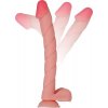 LOLO dlouhé realistické dildo s varlaty a přísavkou přírodní