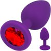 LOLO silikonový anální kolík s červeným diamantem - 3,3 cm