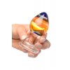 LOLO skleněný anální kolík modro-oranžový - 4,2 cm