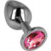 LOLO anální kolík s růžovým krystalem - 3,5cm