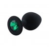 LOLO silikonový anální kolík se zeleným diamantem černý