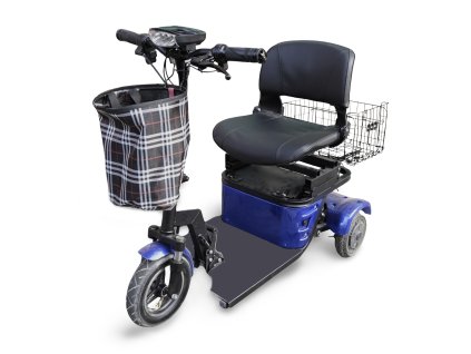 Skládací elektrická tříkolka pro seniory Eroute FOLD 7 Li ion, modrá (1)