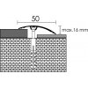 Přechodová lišta se skrytým kotvením XL - Stříbrný mat (Přechodové lišty - délka 2,7 m, Přechodové lišty - rozměr 50 mm)