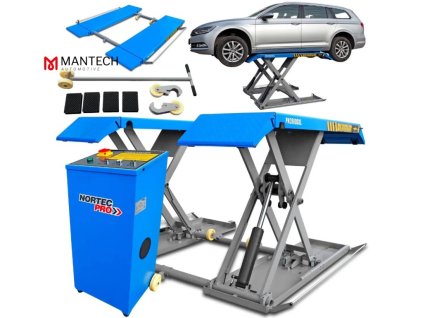 15516 mobilny noznicovy zdvihak pn3500dxl 3500 kg 2 2 kw zdvih 120 cm masivna konstrukcia a dlzka plosin 166 225 cm