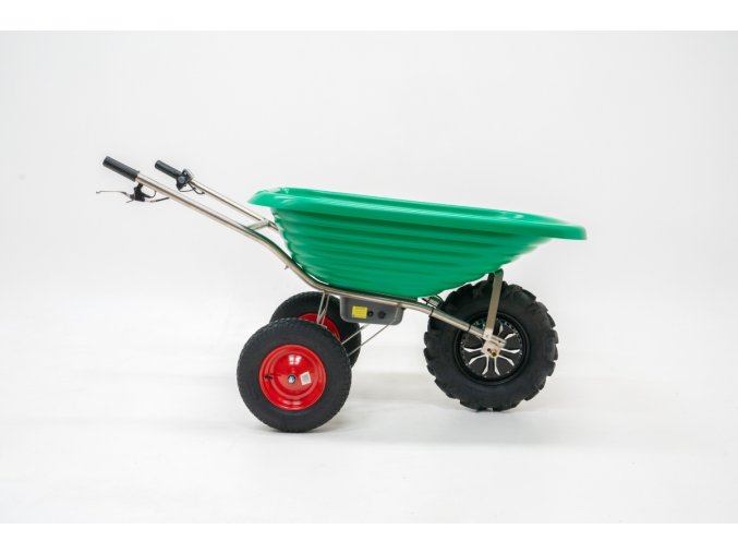 Akku-Schubkarre, Dreirad, 125 l, 1500W,  Edelstahl (Inox)