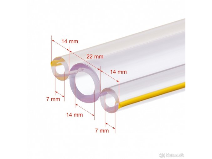 Triplexschlauch (2xVakuum Pulzator + Milch) für Melkmaschine, 14/22 + 7/14 mm