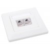 Zásuvka Solarix CAT6 STP 2 x RJ45 pod omítku bílá SX9-2-6-STP-WH