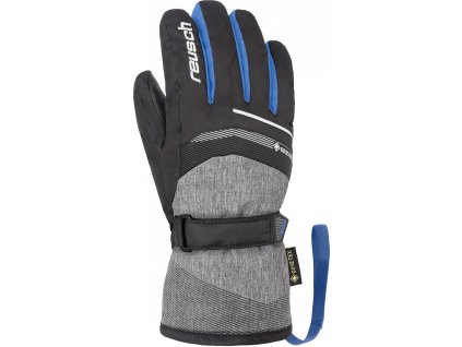 Lyžiarske rukavice Reusch Bolt GTX junior black/black melange/brilliant blue