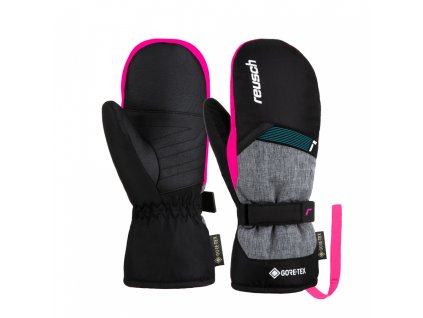 Juniorské lyžiarske rukavice Reusch Flash GORE-TEX Junior Mitten black/black melange/pink