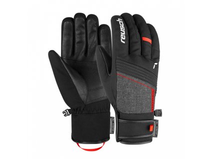 Pánske Lyžiarske rukavice Reusch Luca R-TEX XT black/black melange/red