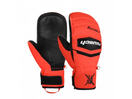 Juniorské Lyžiarske rukavice Reusch Worldcup Warrior R-TEX XT Jr. Mitten black/fluo red