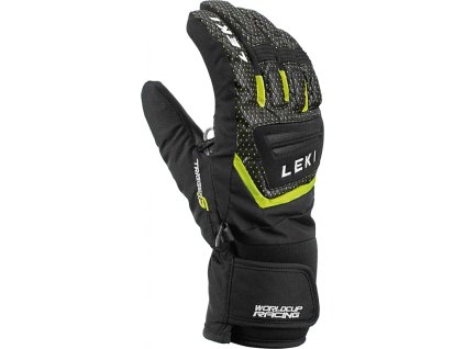 Juniorské lyžiarske rukavice Leki Worldcup S Junior black/ice lemon