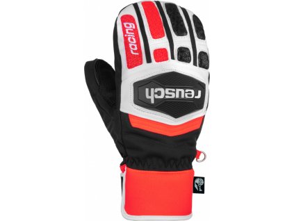 Lyžiarske rukavice Reusch Worldcup Warrior GS Jr. Mitten bk-wh-fluo red