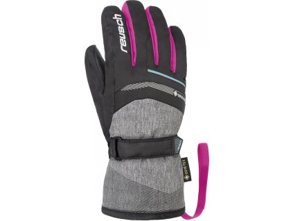 Lyžiarske rukavice Reusch Bolt GTX junior black/black melange/pink glo