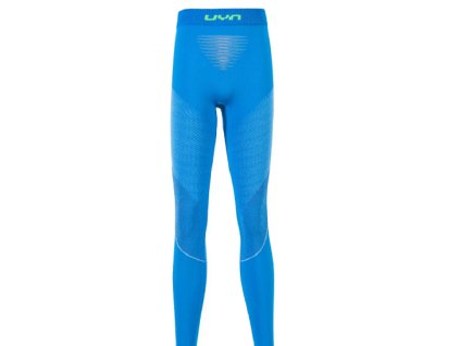 Detské funkčné termo nohavice - termoprádlo UYN VISYON JUNIOR PANTS cyan blue/orange shiny/lime