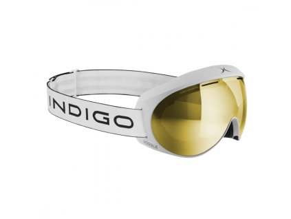 Lyžiarske okuliare Indigo Voggle Slim Mirror Gold White - White strap