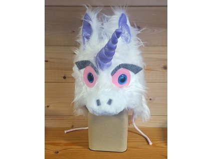 Lyžiarska čiapka Unikorn white/purple