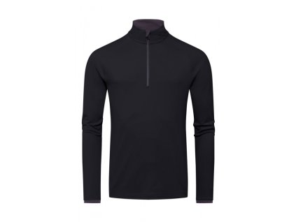 Termo tričko pánske - lyžiarske funkčné oblečenie, termoprádlo KJUS Men Feel Midlayer Half-Zip Black-Dark Dusk