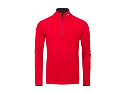 Termo tričko pánske - lyžiarske funkčné oblečenie, termoprádlo KJUS Men Feel Midlayer Half-Zip Carmine