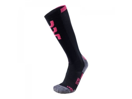Dámske lyžiarske termoponožky UYN SKI EVO RACE Black/Pink Paradise