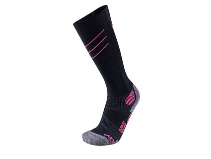 Dámské lyžiarske merino termo ponožky UYN SKI ULTRA FIT Black/Pink Paradise