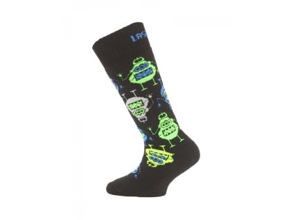 Lyžiarske detské merino termoponožky Lasting SJE 956 black/ROBOT