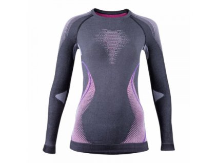 Dámske termoprádlo s dlhým rukávom - termo oblečenie UYN EVOLUTYON Anthracite/Raspberry/Purple