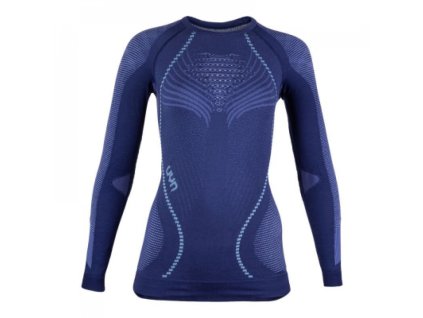 Dámske termo tričko s dlhým rukávom - termoprádlo UYN AMBITYON Deep Blue/White/Light Blue