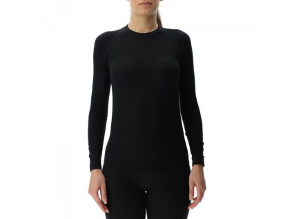 Dámske termo tričko s dlhým rukávom - merino termoprádlo UYN FUSYON BIOTECH black
