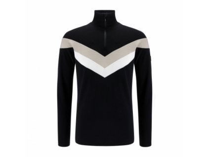 Pánske termo tričko s dlhým rukávom, merino termoprádlo We Norwegians Voss ColBlock ZipUp Men - Black