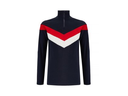 Pánske termo tričko s dlhým rukávom, merino termoprádlo We Norwegians Voss ColBlock ZipUp Men - Black,red,wh