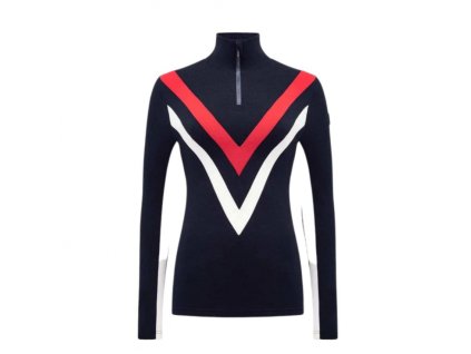 Dámske termo tričko, merino termoprádlo We Norwegians Voss Chevron ZipUp Women - Flag