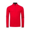 Termo tričko pánske - lyžiarske funkčné oblečenie, termoprádlo KJUS Men Feel Midlayer Half-Zip Carmine