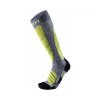Pánské lyžiarske merino termo ponožky Ski Pro Race Socks grey melange/green lime