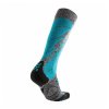 Dámské lyžiarske merino termo ponožky Ski Pro Race Socks Grey Melange/Turquoise