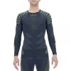 Pánske termo tričko s dlhým rukávom round neck, termoprádlo UYN RESILYON dark blue/yellow