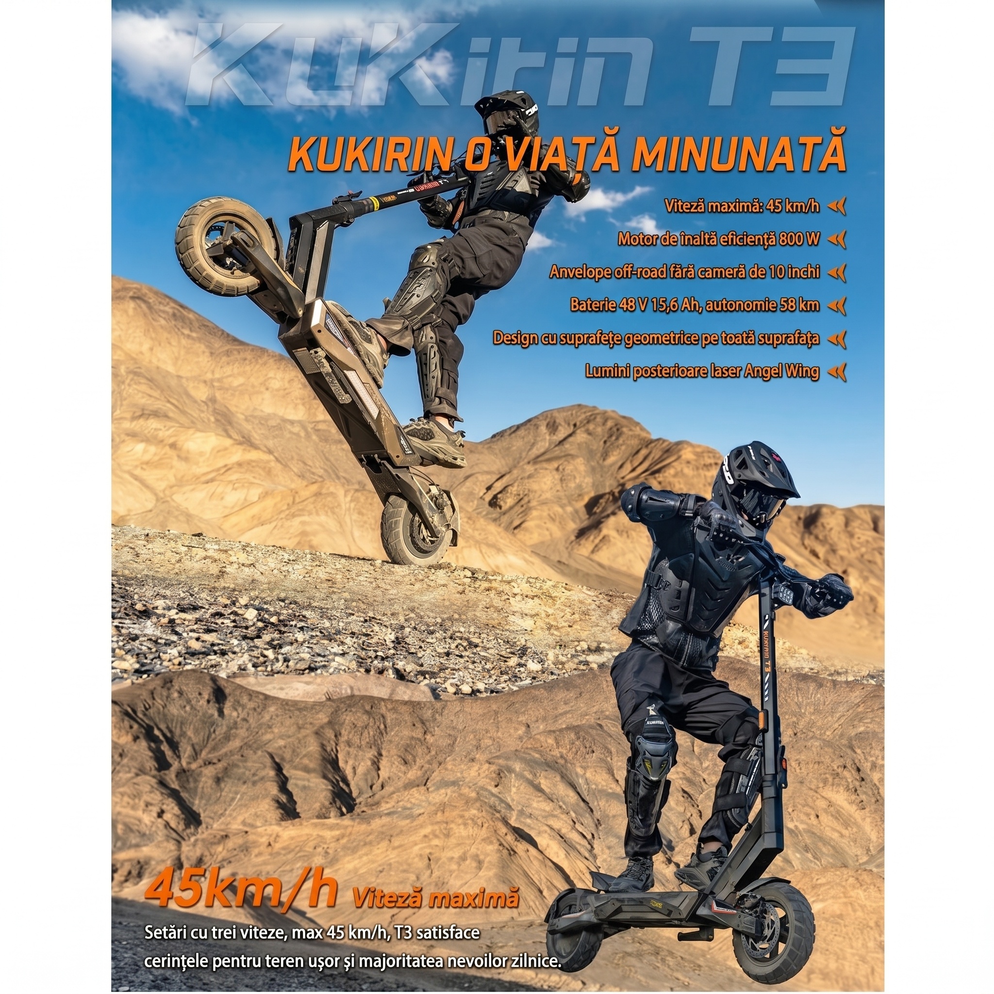 Imagine produs - Trotinetă electrică KuKirin T3