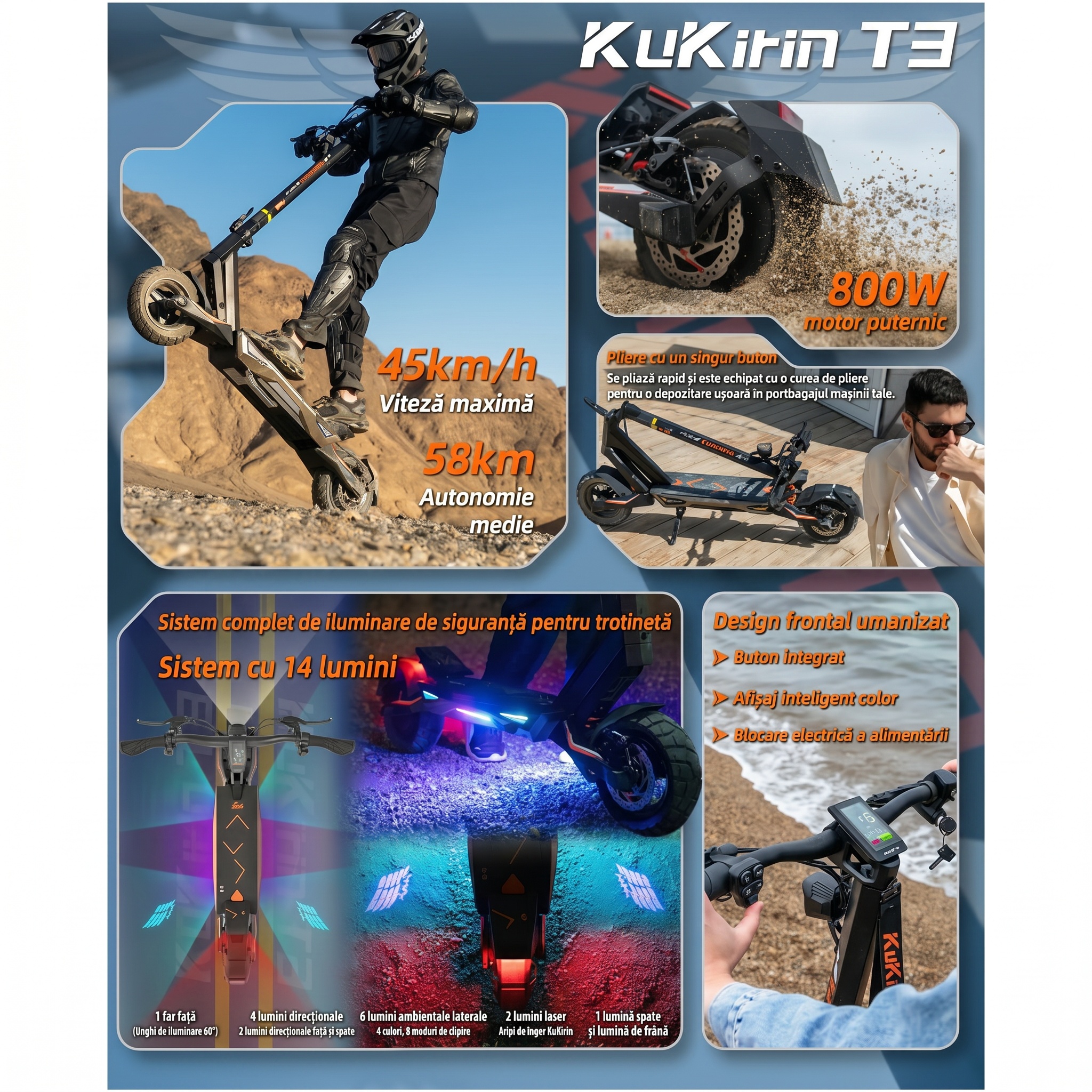 Imagine produs - Trotinetă electrică KuKirin T3