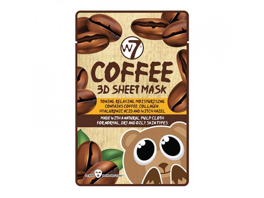 W7 COFFEE 3D SHEET MASK - MASKA NA TVÁR