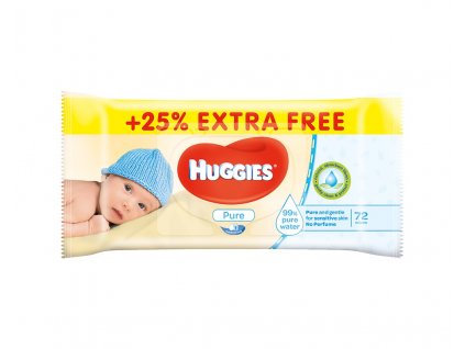 HUGGIES BABY WIPES PURE - VLHČENÉ UTIERKY 56KS