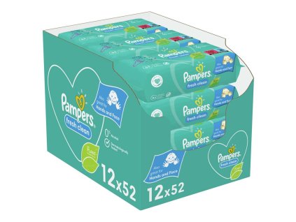PAMPERS FRESH CLEAN - DETSKÉ VLHČENÉ OBRÚSKY 12x52 KS