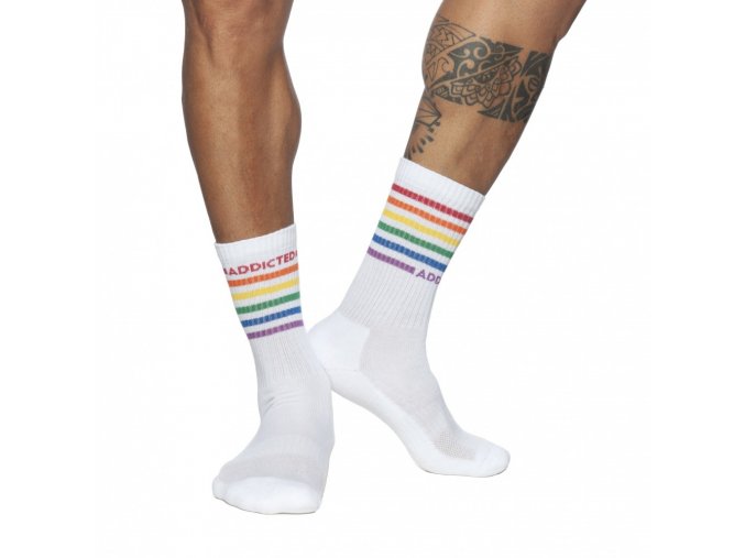 ad838 addicted rainbow socks